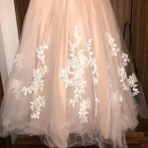 Ivory strapless prom dress or sweet 16 dress